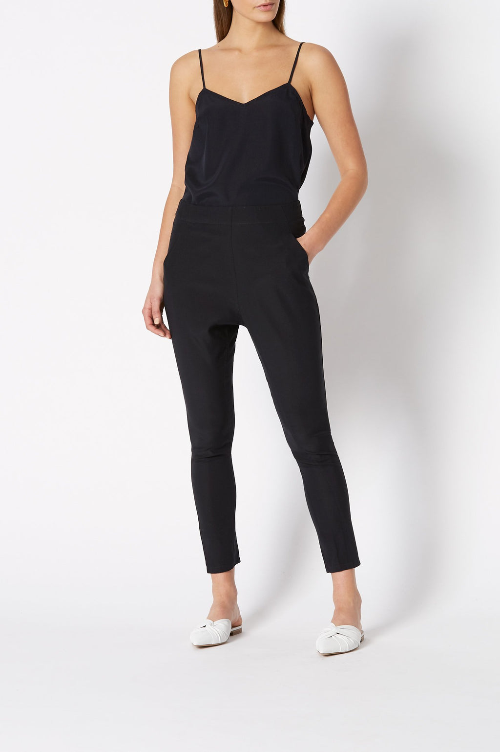 SILK LOW RISE BOYFRIEND PANT