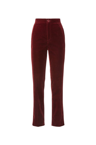 VELVET SLIM CROPPED TROUSER
