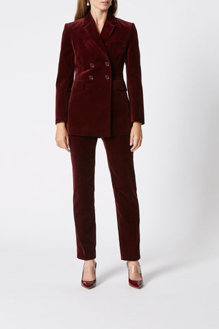 VELVET SLIM CROPPED TROUSER