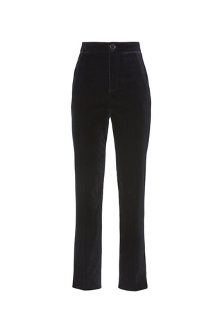 VELVET SLIM CROPPED TROUSER