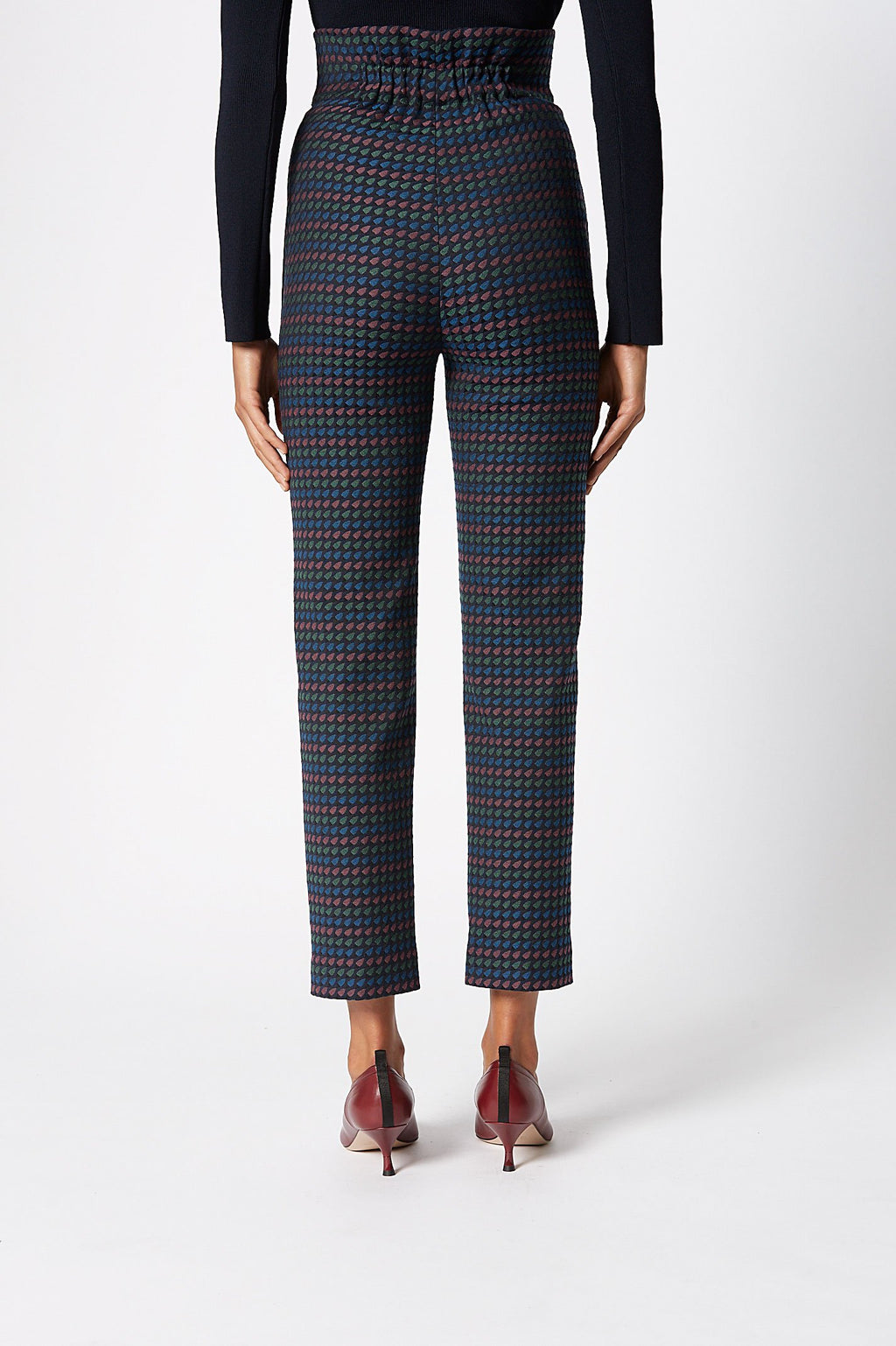 JACQUARD HIGH WAIST TROUSER
