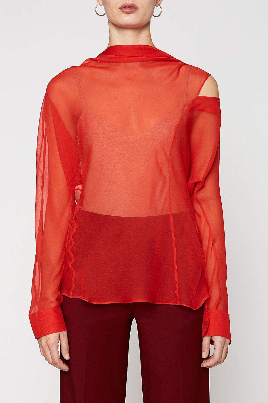 SILK GGT CRAVAT BLOUSE
