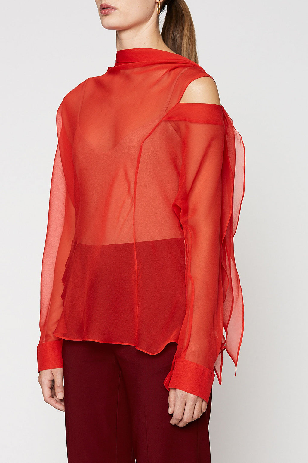 SILK GGT CRAVAT BLOUSE