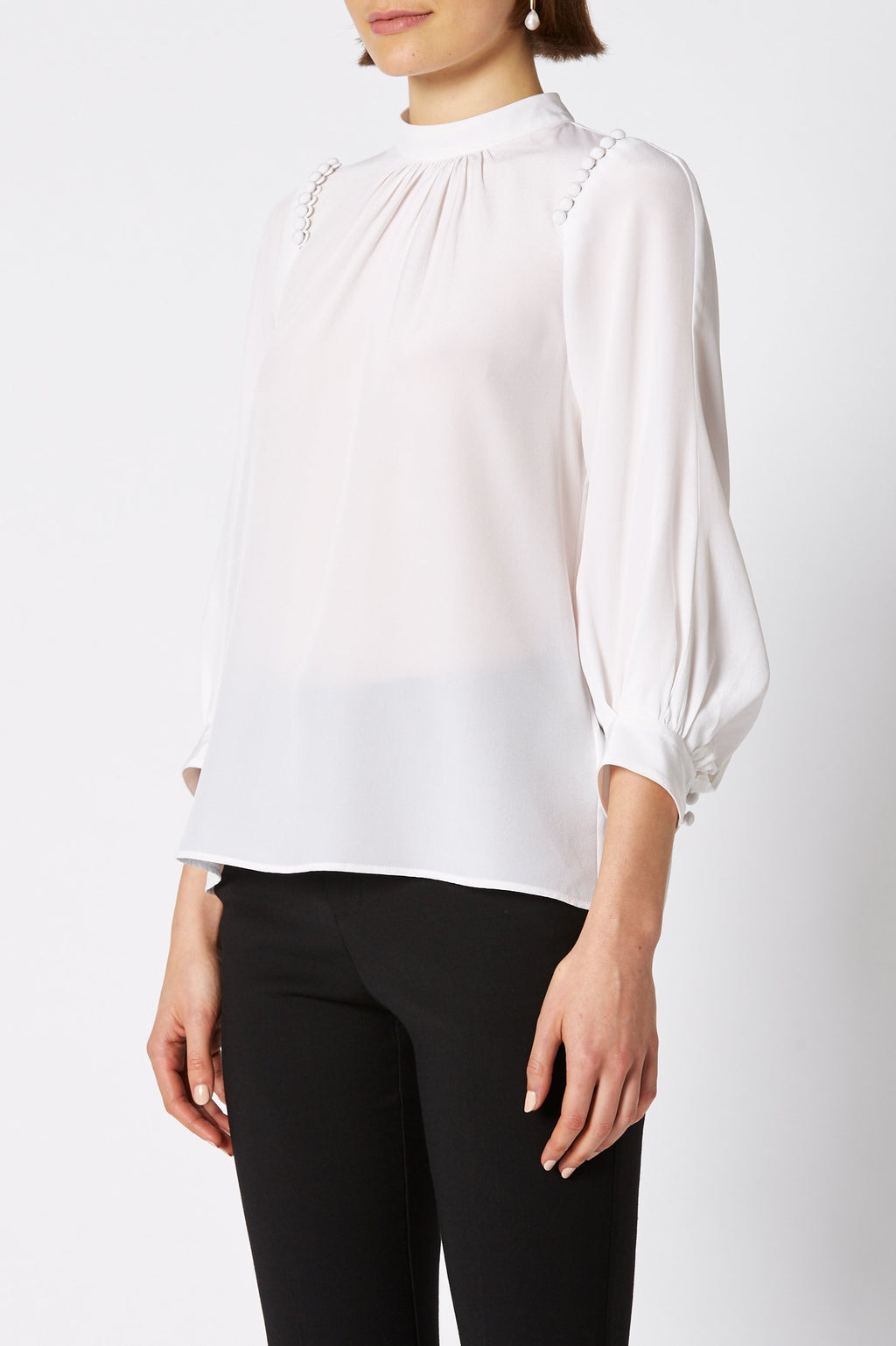 CDC BUTTON SHLDR BLOUSE