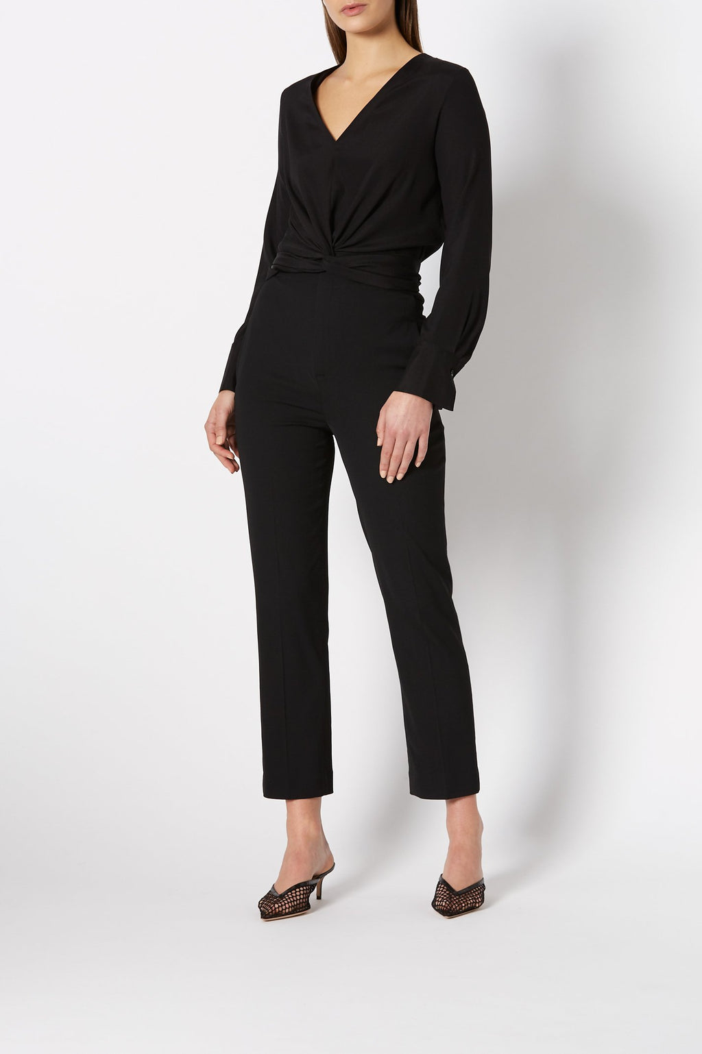 SILK TURBAN TWIST BLOUSE
