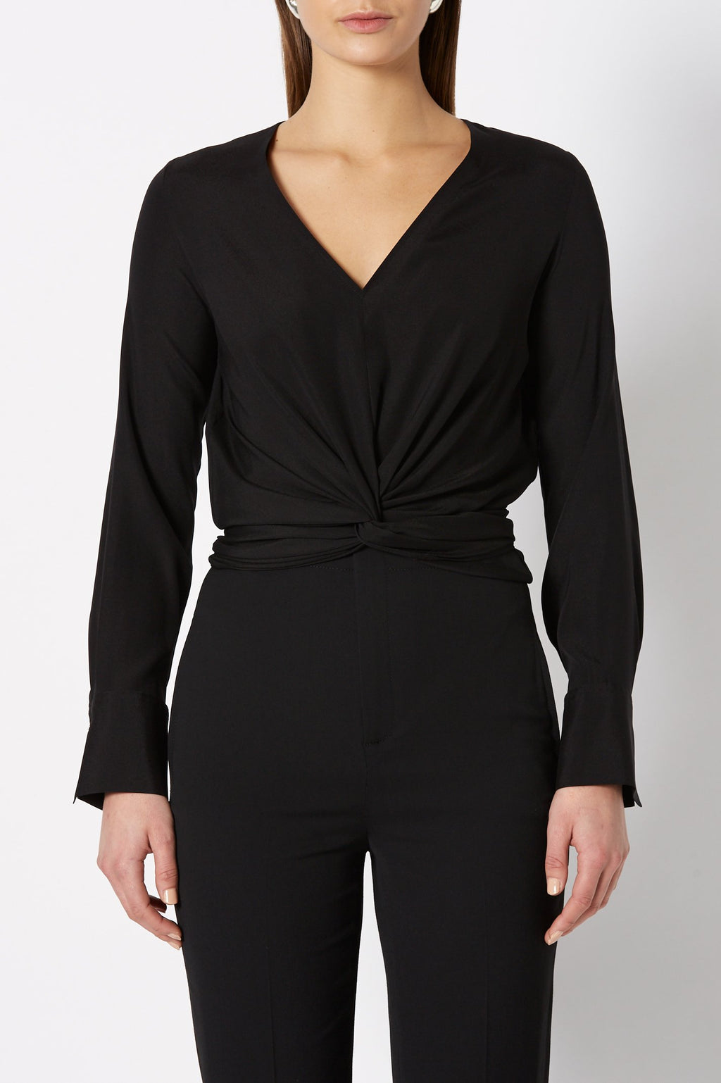 SILK TURBAN TWIST BLOUSE