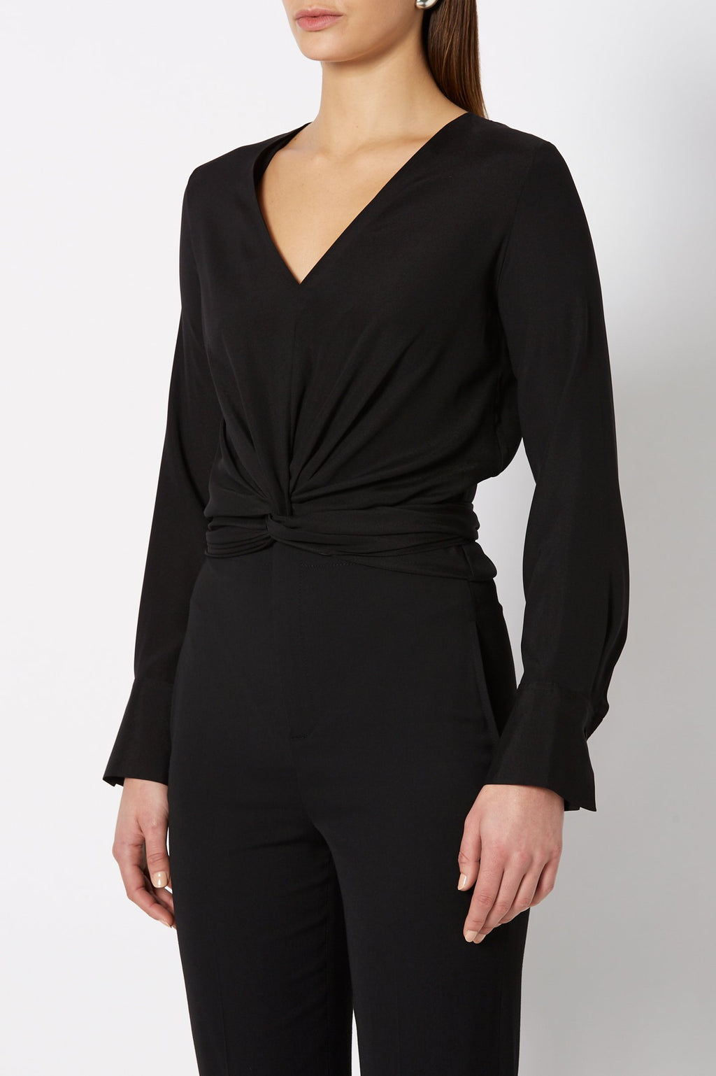 SILK TURBAN TWIST BLOUSE
