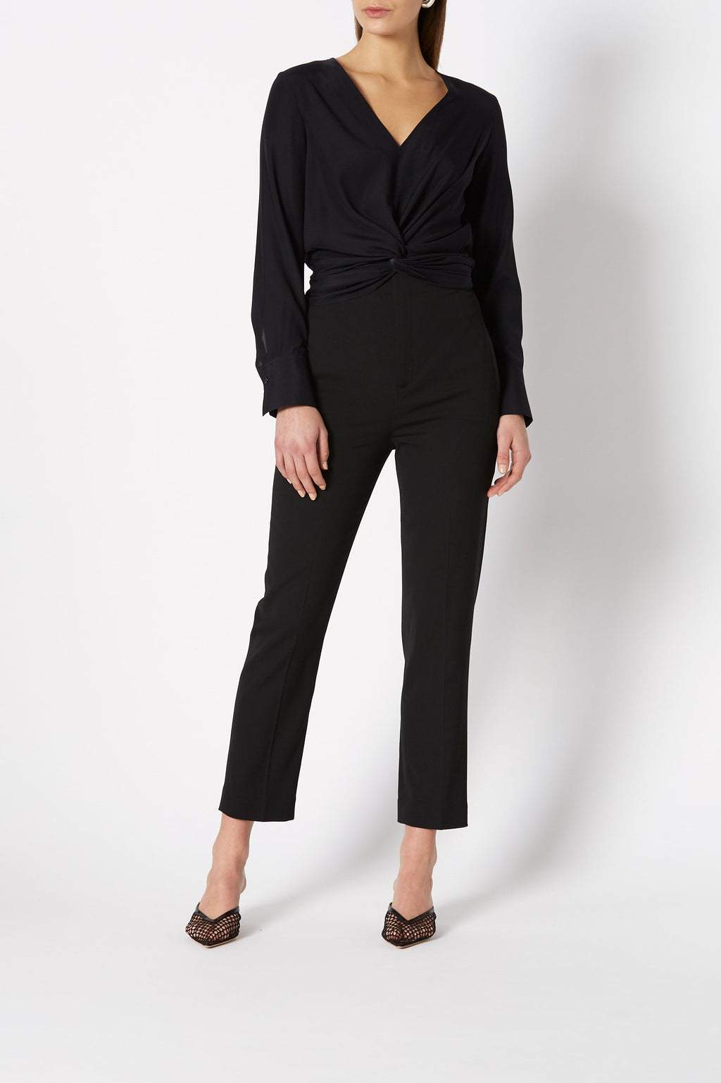 SILK TURBAN TWIST BLOUSE