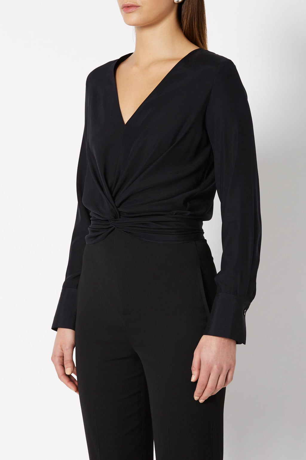 SILK TURBAN TWIST BLOUSE