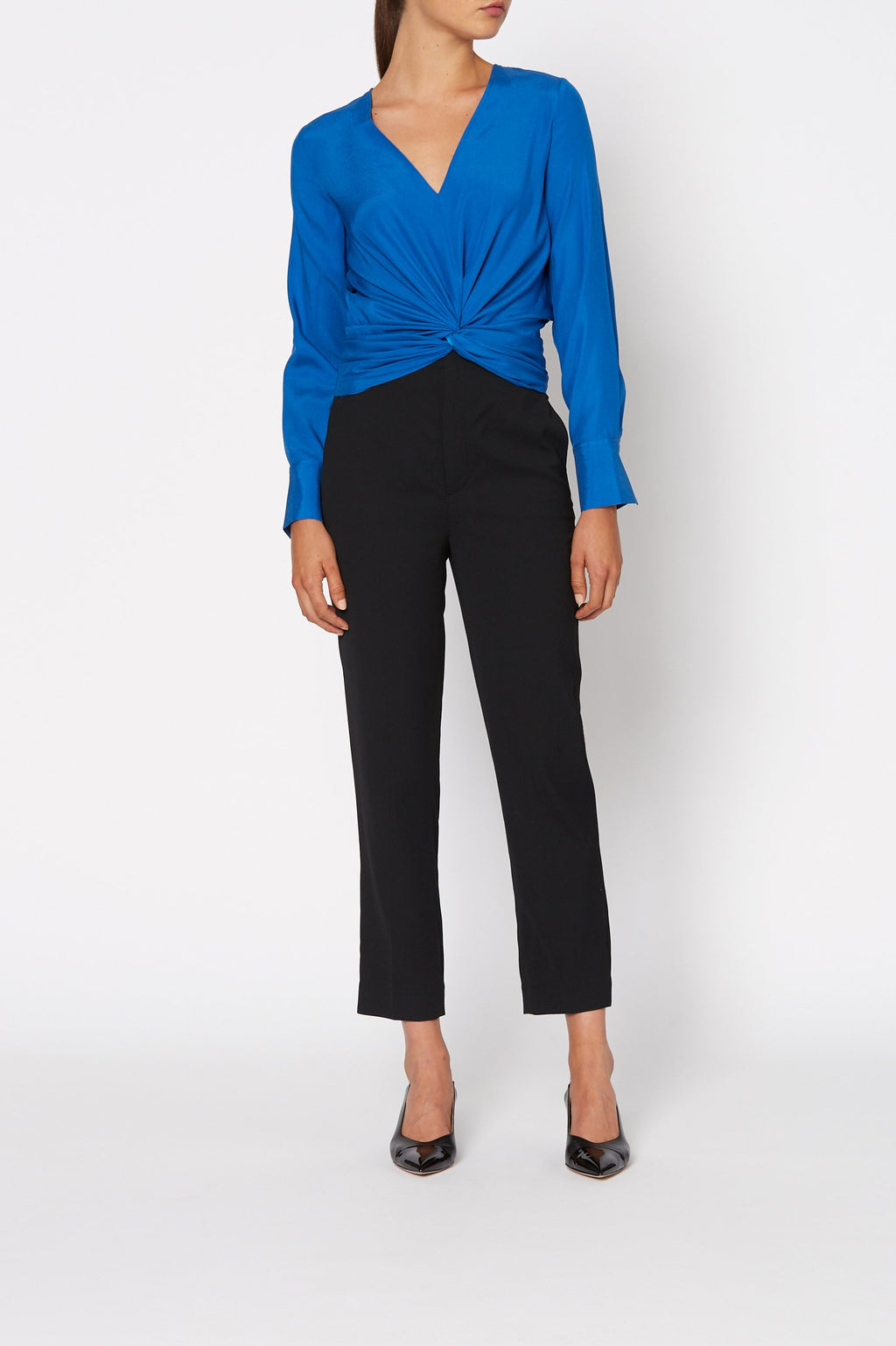 SILK TURBAN TWIST BLOUSE
