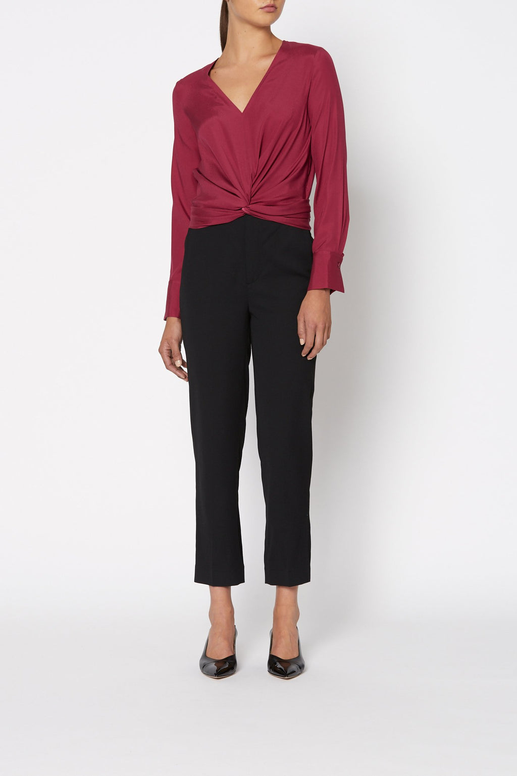 SILK TURBAN TWIST BLOUSE