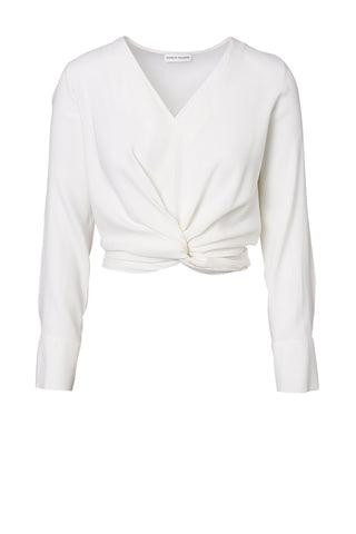 SILK TURBAN TWIST BLOUSE