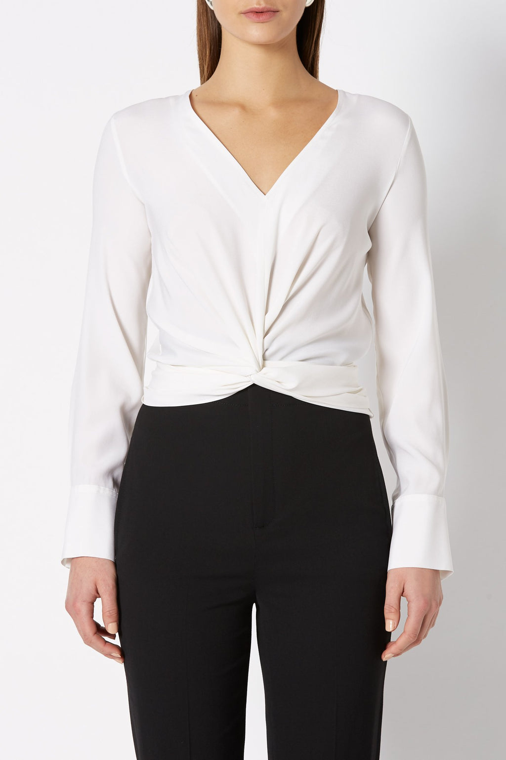 SILK TURBAN TWIST BLOUSE