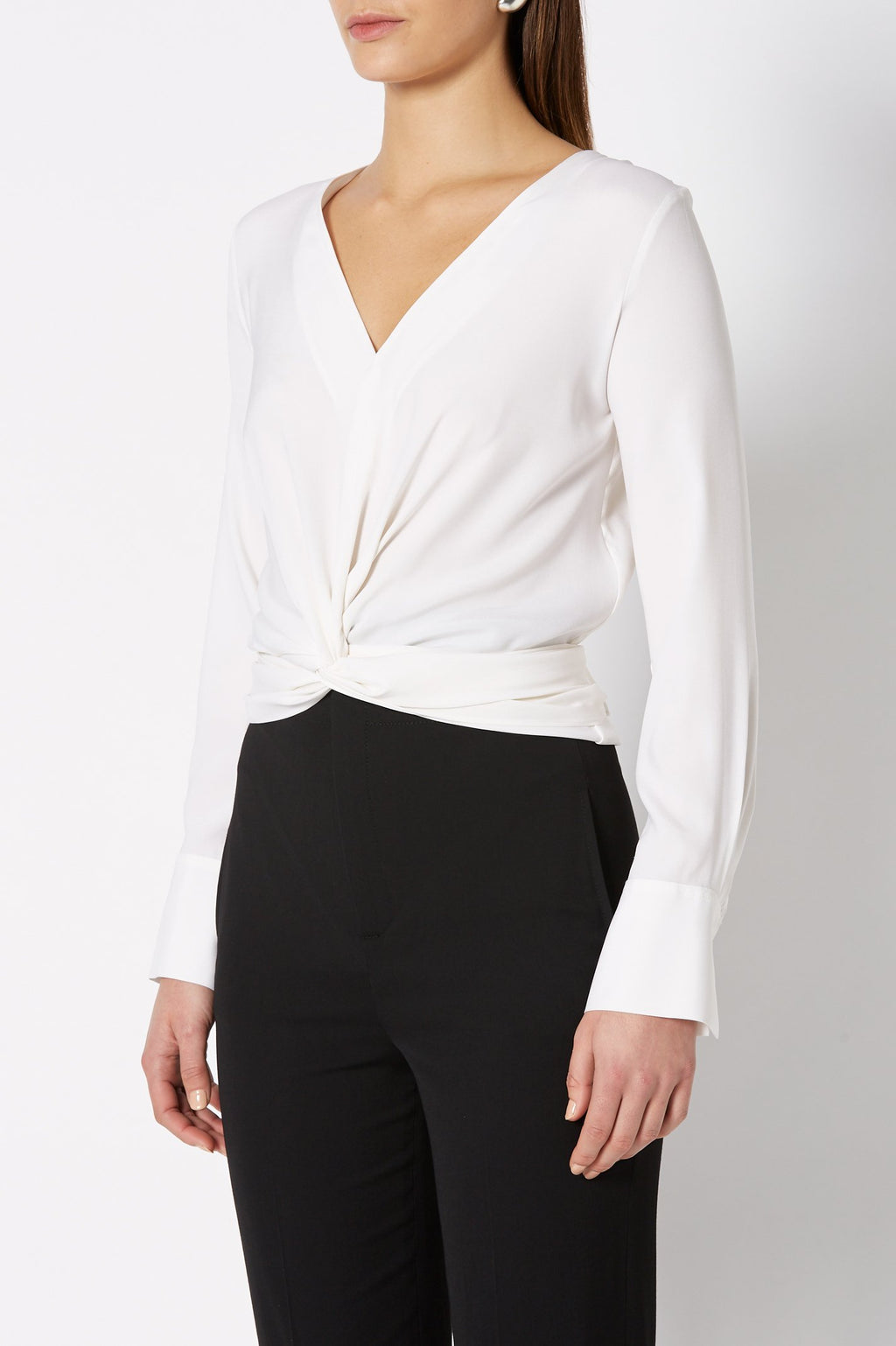 SILK TURBAN TWIST BLOUSE