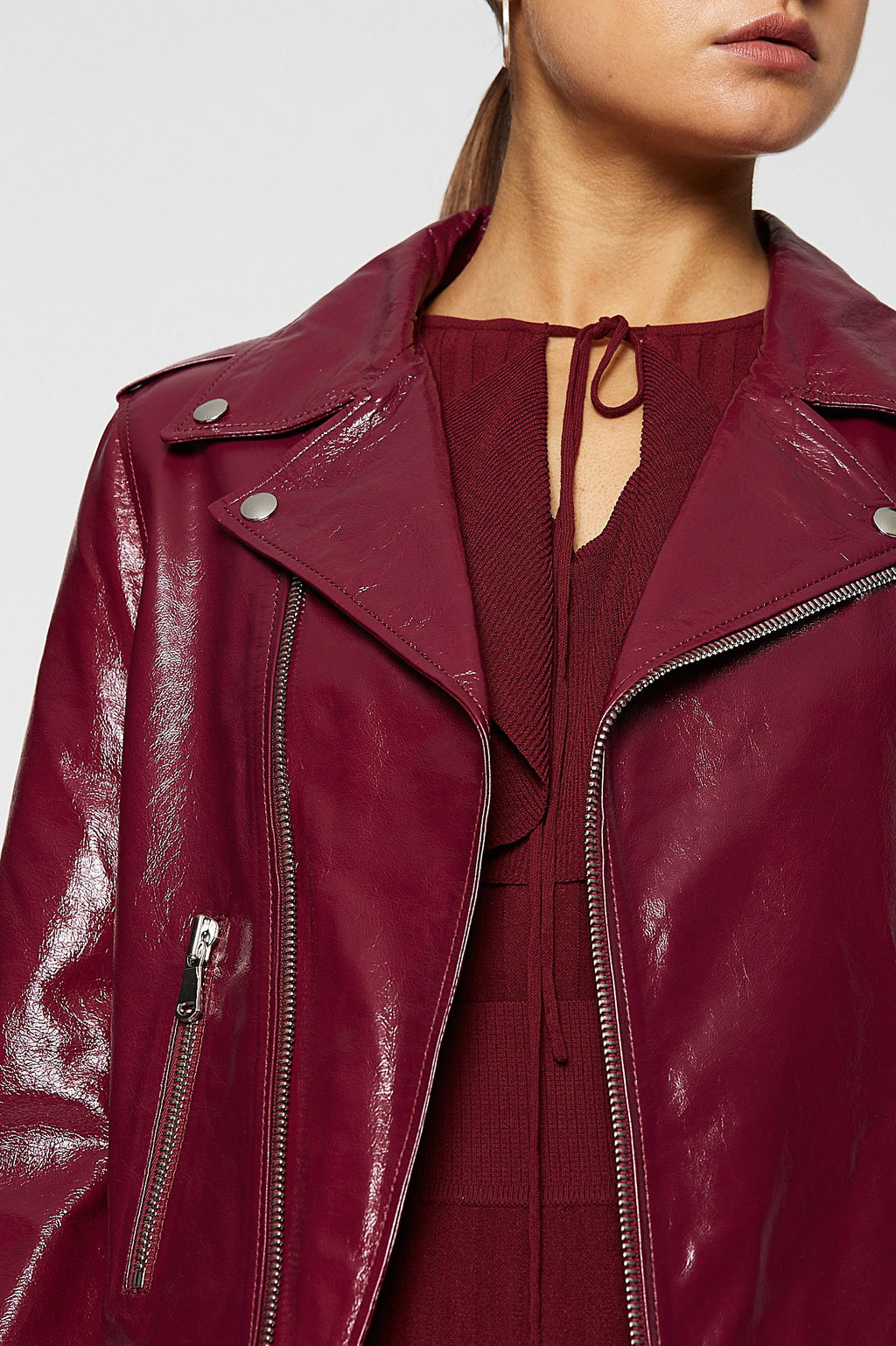 PATENT LEATHER BIKER