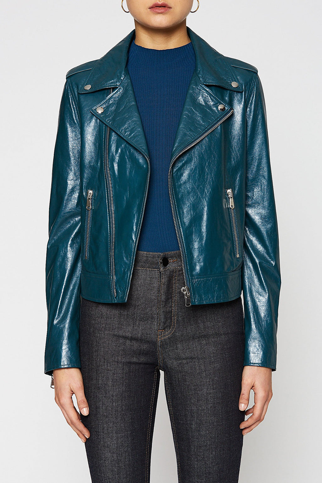 PATENT LEATHER BIKER