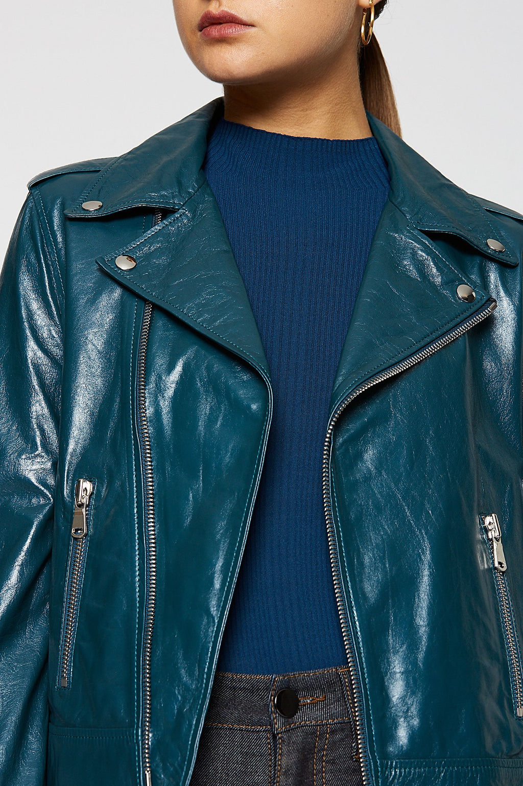PATENT LEATHER BIKER