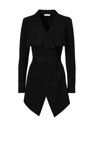 CREPE KNIT DRAPE FRONT JACKET