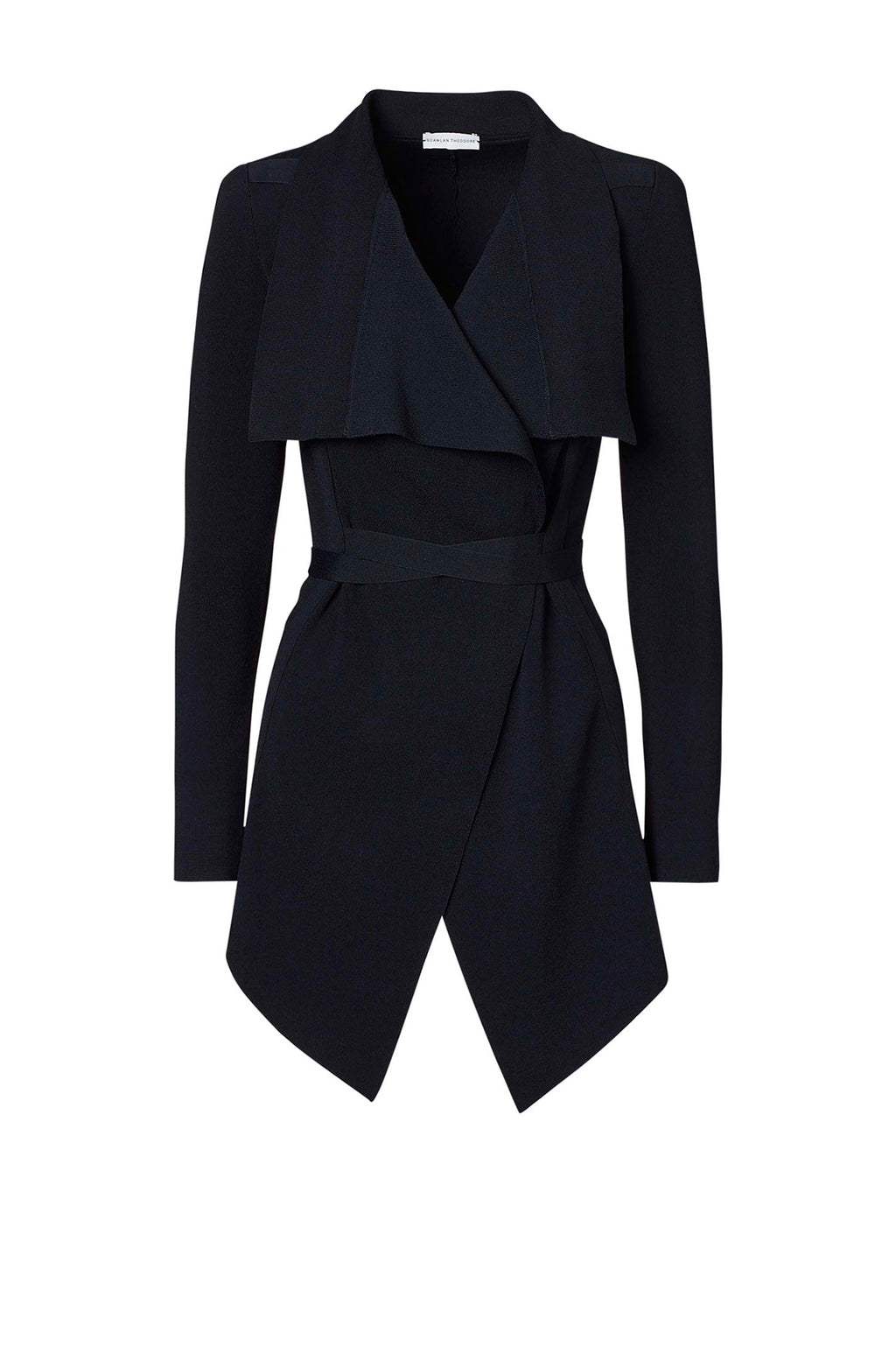 CREPE KNIT DRAPE FRONT JACKET