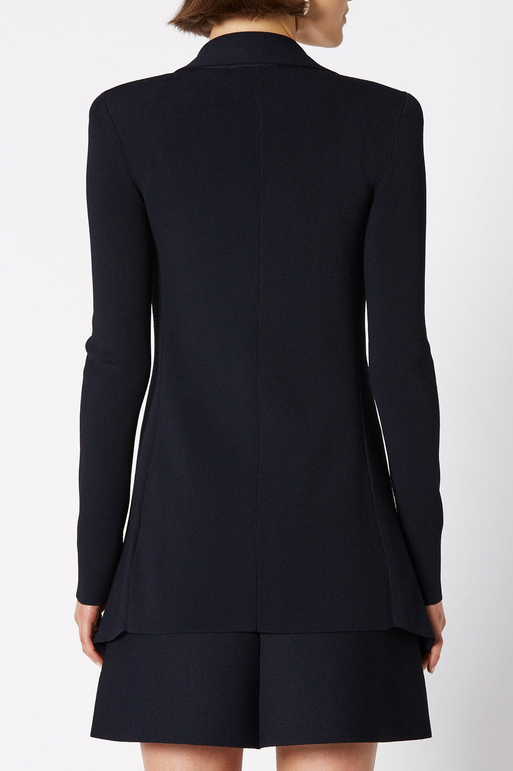 CREPE KNIT DRAPE FRONT JACKET