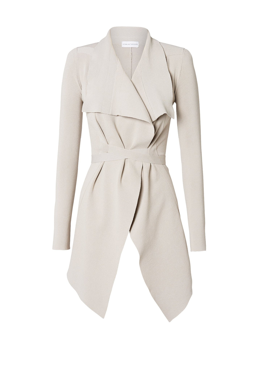 CREPE KNIT DRAPE FRONT JACKET