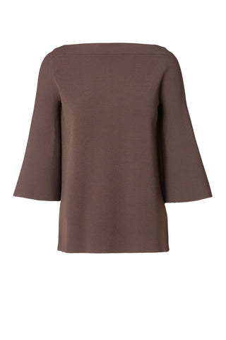 MICRO CREPE BOAT NECK SWEATER