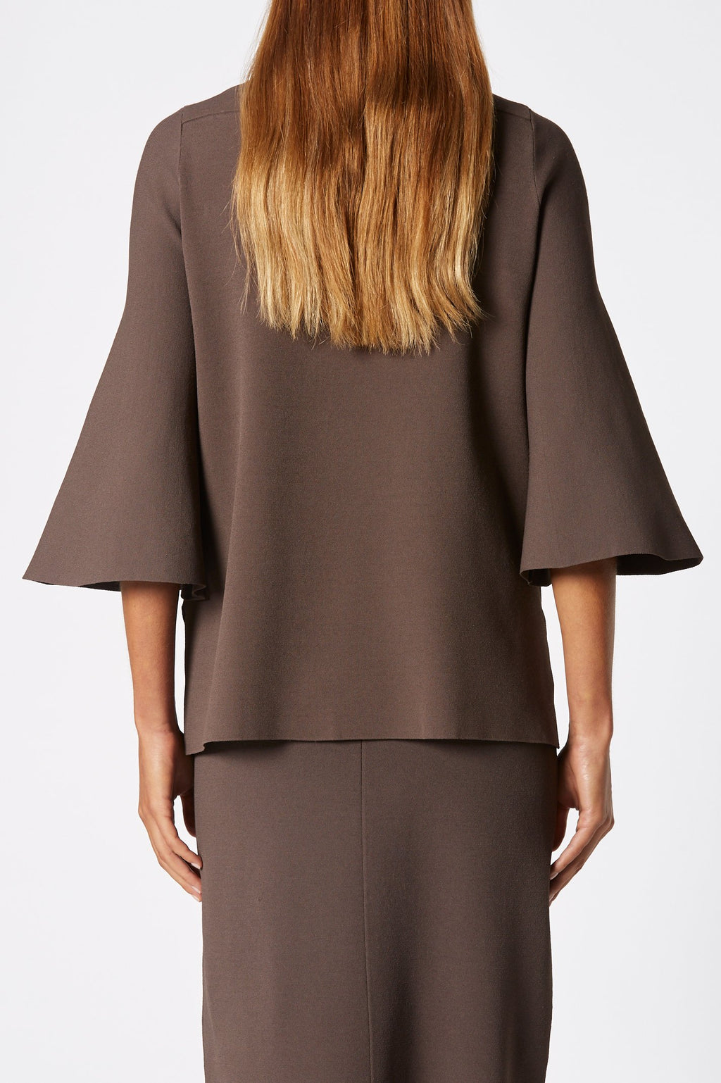 MICRO CREPE BOAT NECK SWEATER