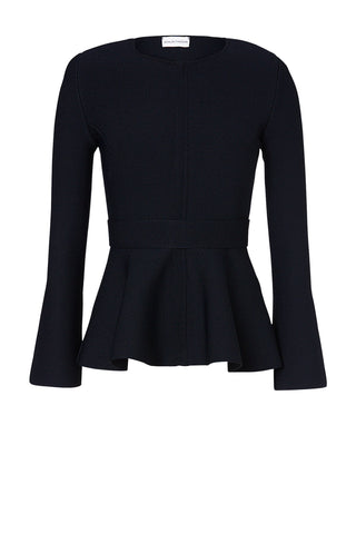 CREPE KNIT RUFFLE JACKET