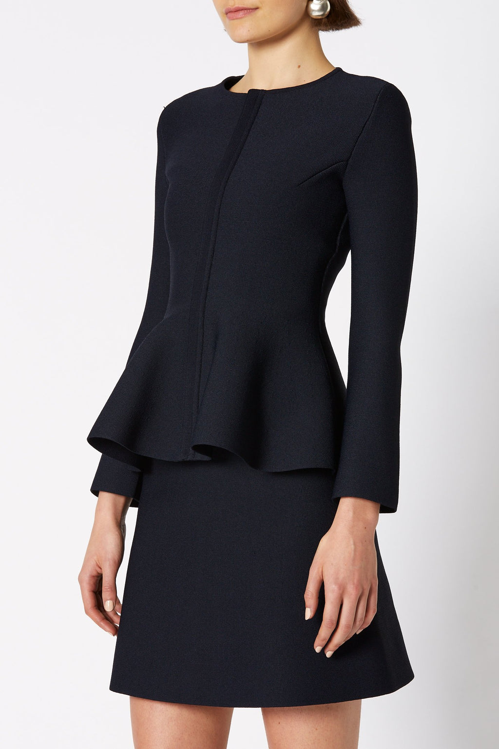 CREPE KNIT RUFFLE JACKET