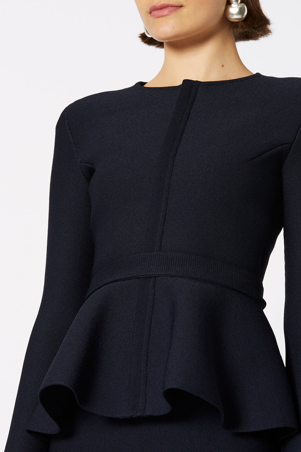 CREPE KNIT RUFFLE JACKET