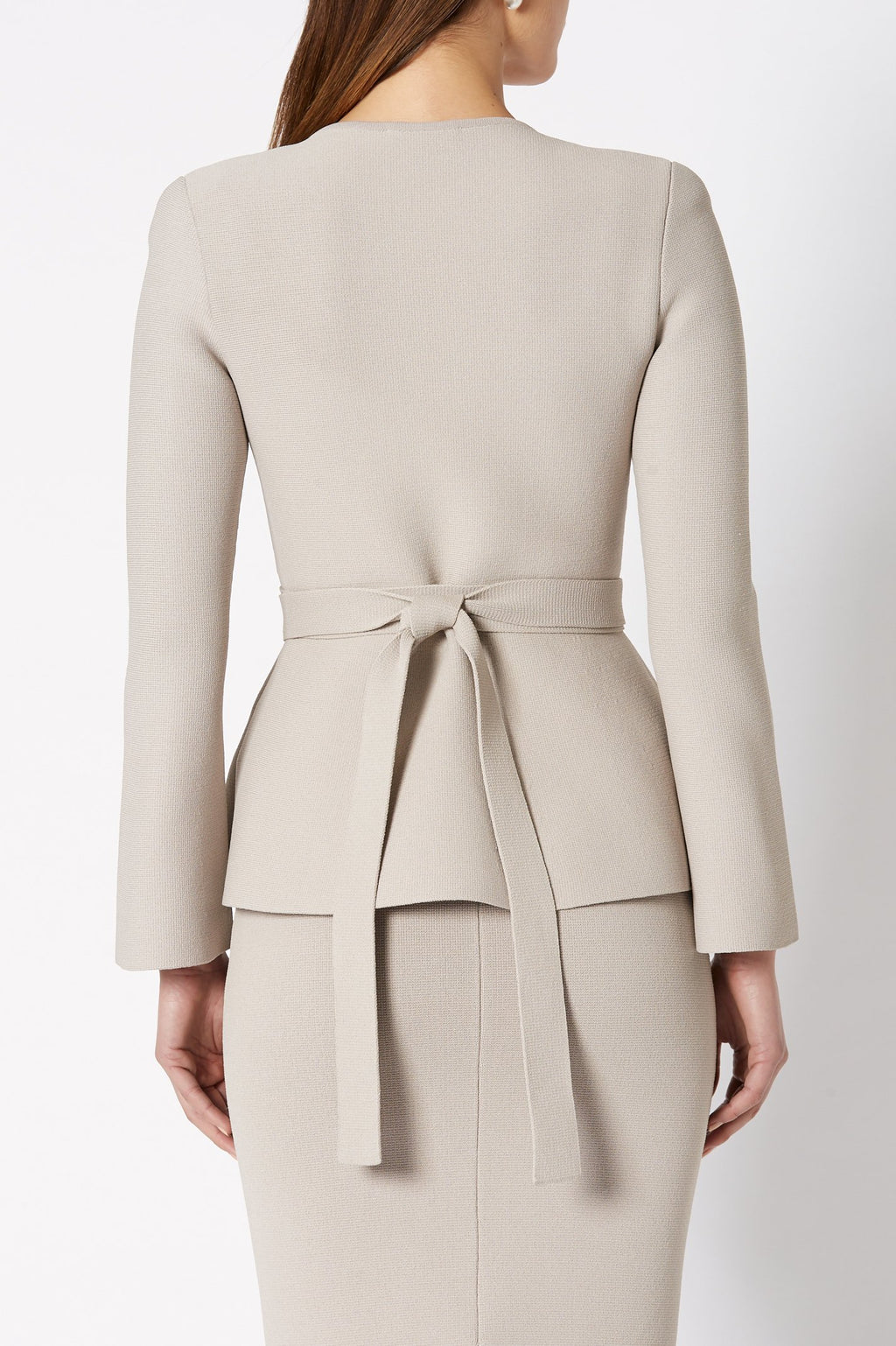 CREPE KNIT RUFFLE JACKET