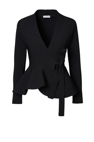 CREPE KNIT WRAP JACKET