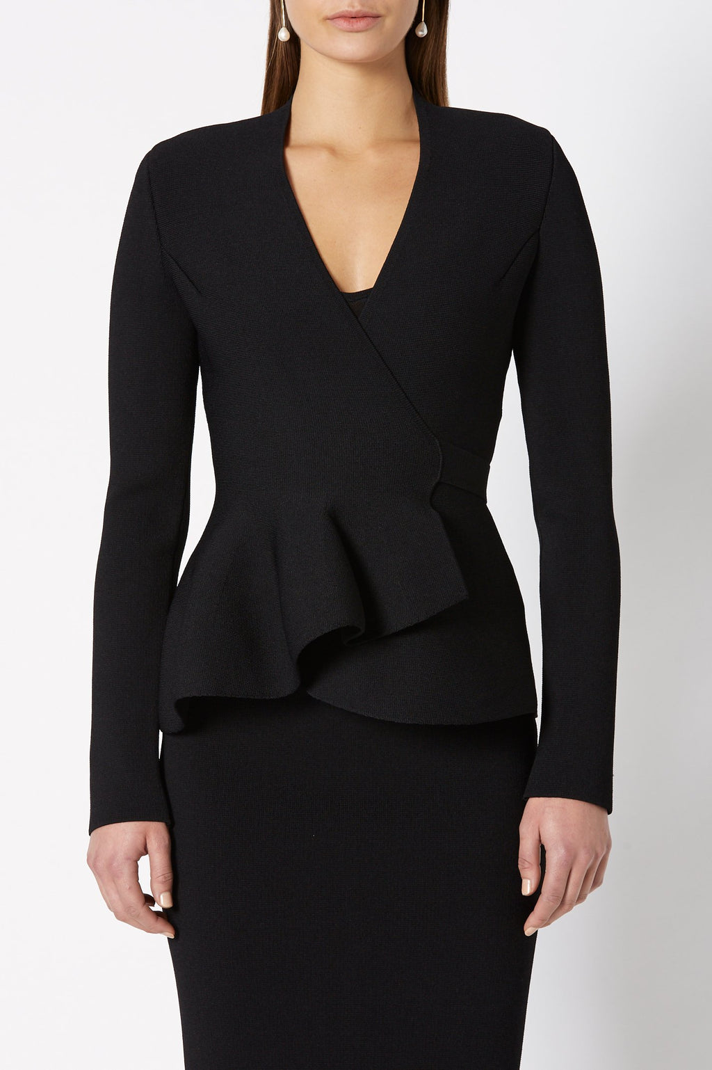 CREPE KNIT WRAP JACKET