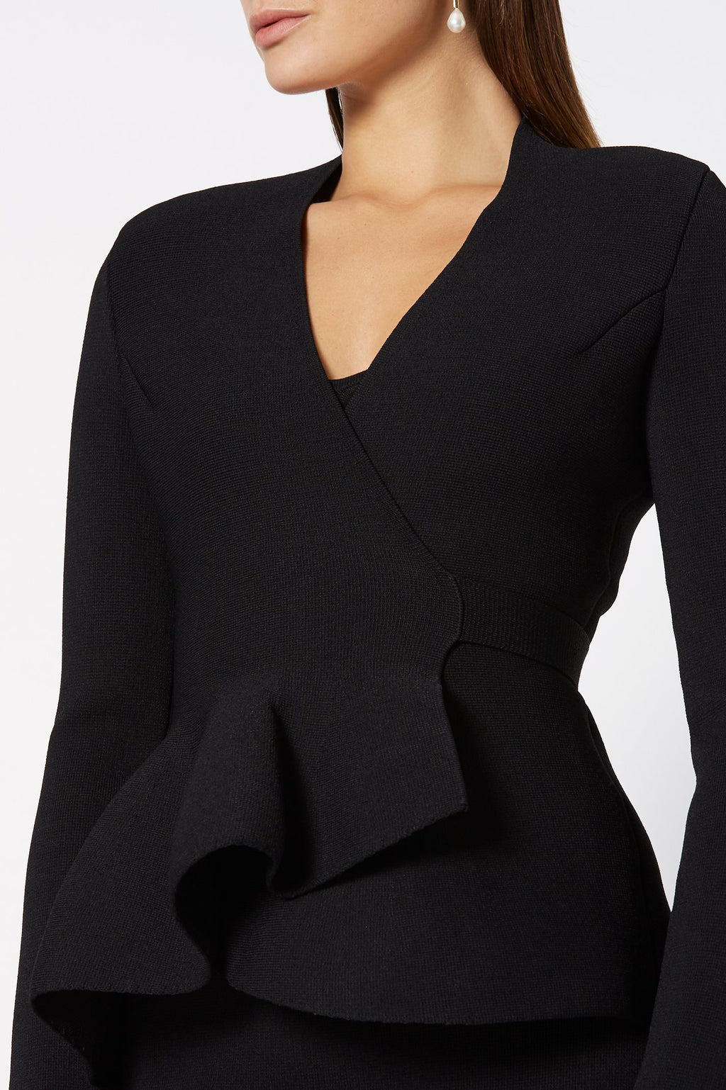 CREPE KNIT WRAP JACKET