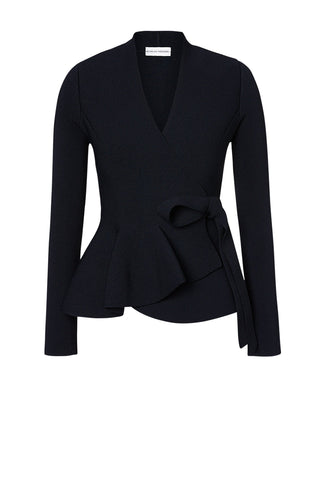 CREPE KNIT WRAP JACKET