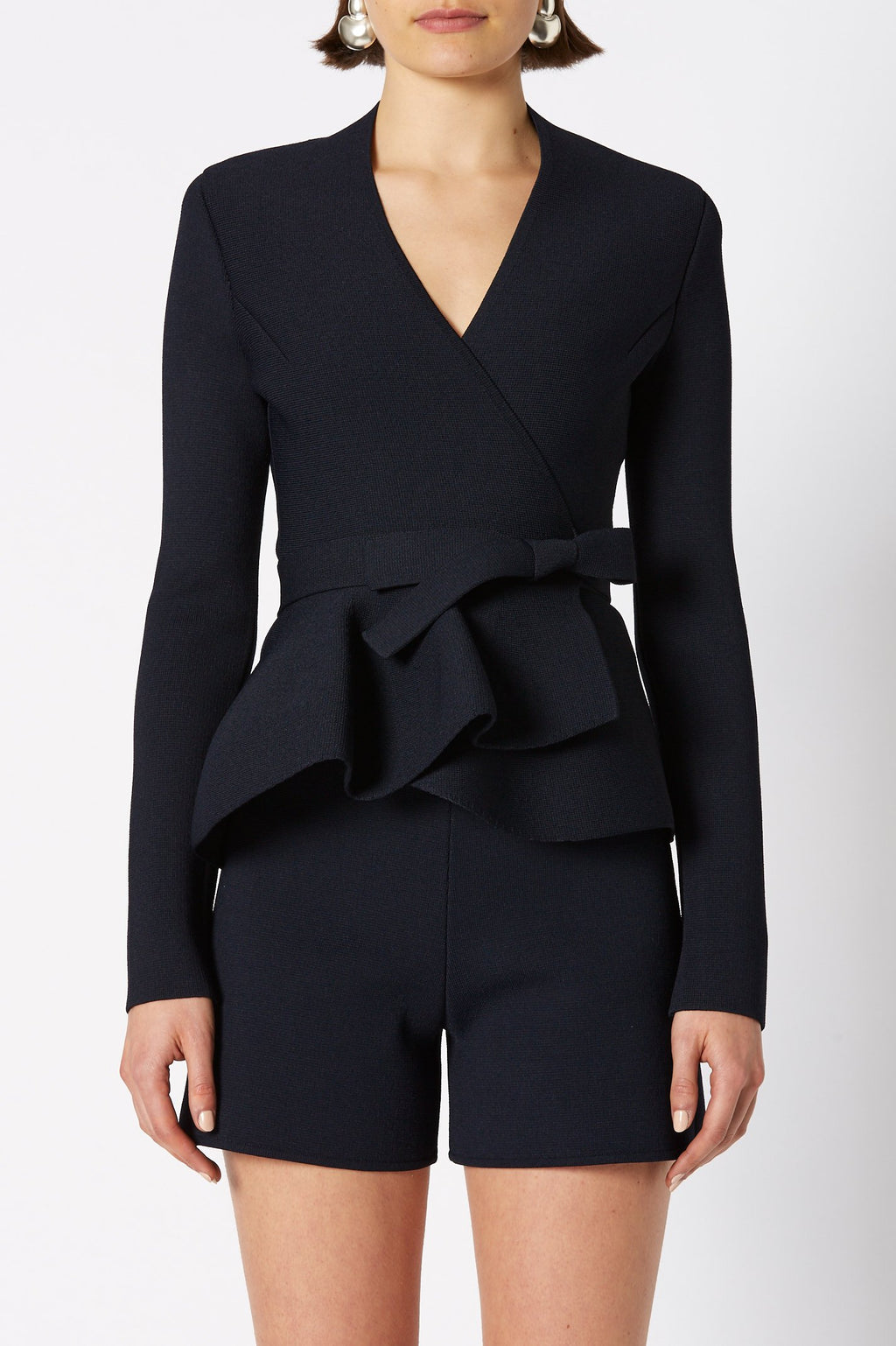 CREPE KNIT WRAP JACKET