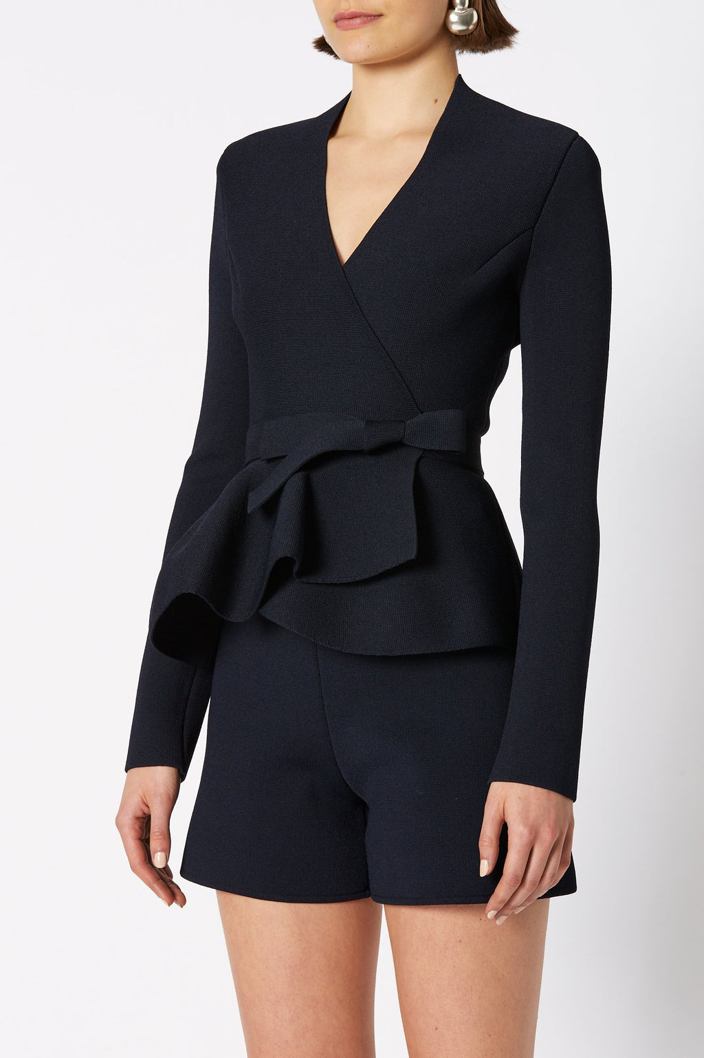 CREPE KNIT WRAP JACKET