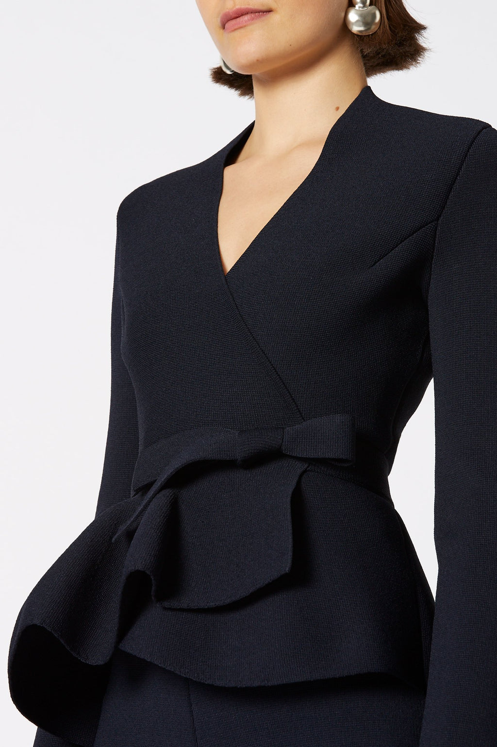 CREPE KNIT WRAP JACKET