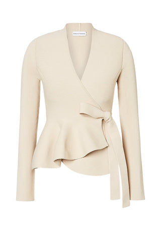 CREPE KNIT WRAP JACKET