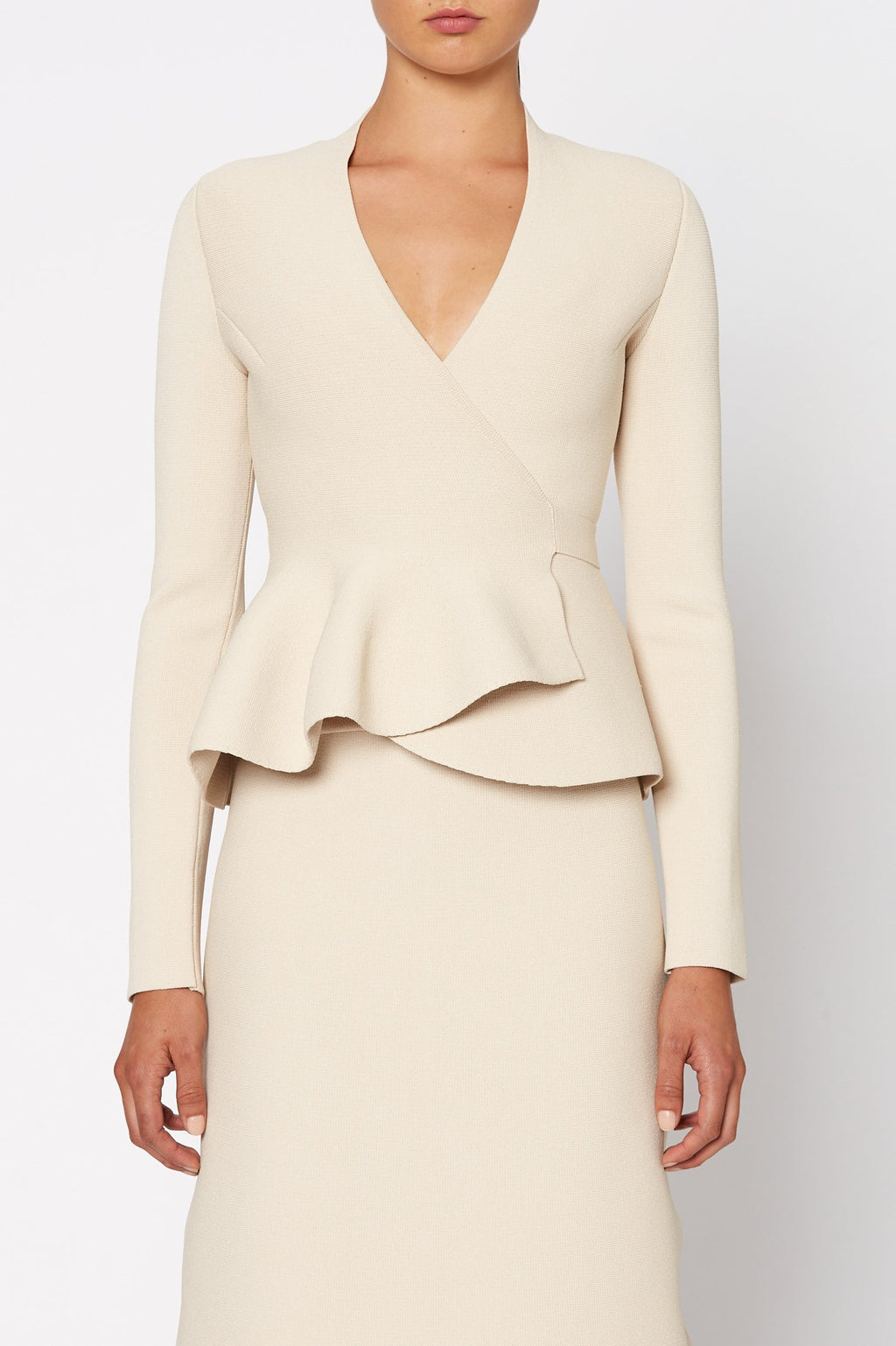 CREPE KNIT WRAP JACKET
