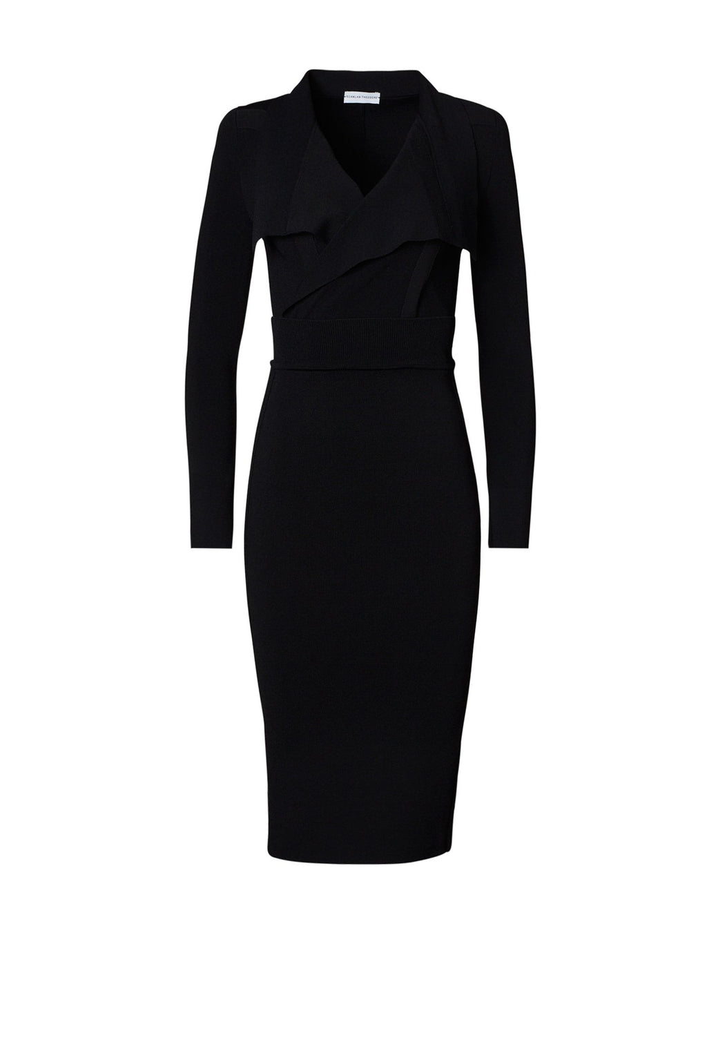 CREPE KNIT DRAPE FRONT DRESS