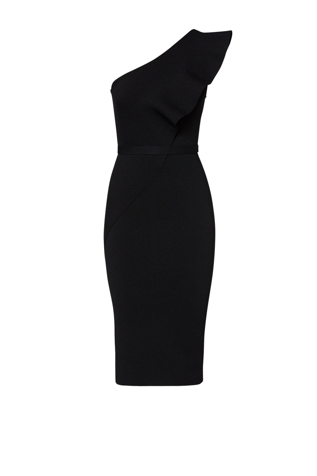 CREPE KNIT RUFFLE DRESS