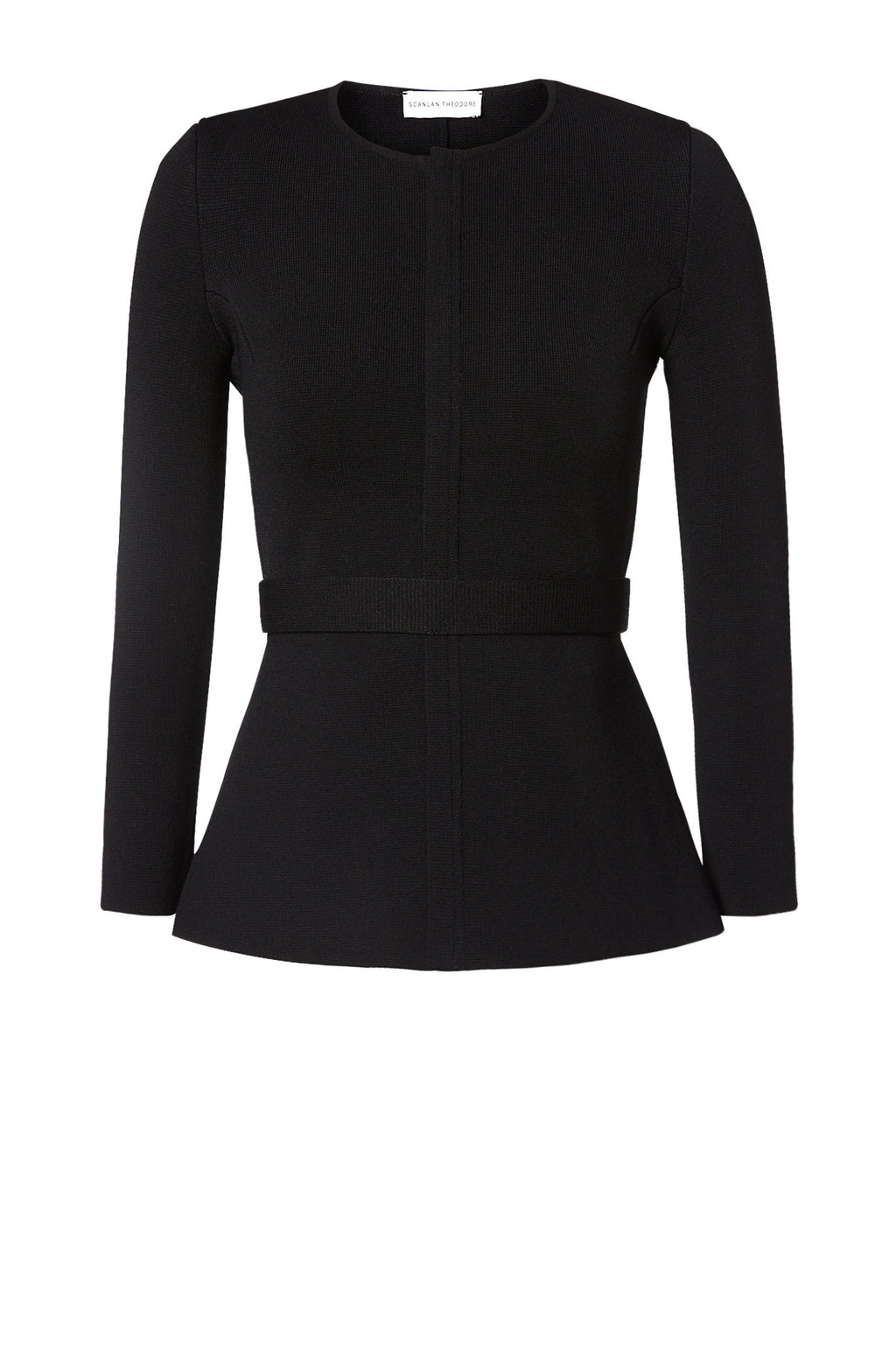 CREPE KNIT CURVED HEM JACKET