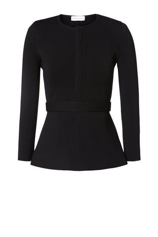 CREPE KNIT CURVED HEM JACKET