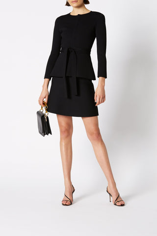 CREPE KNIT CURVED HEM JACKET