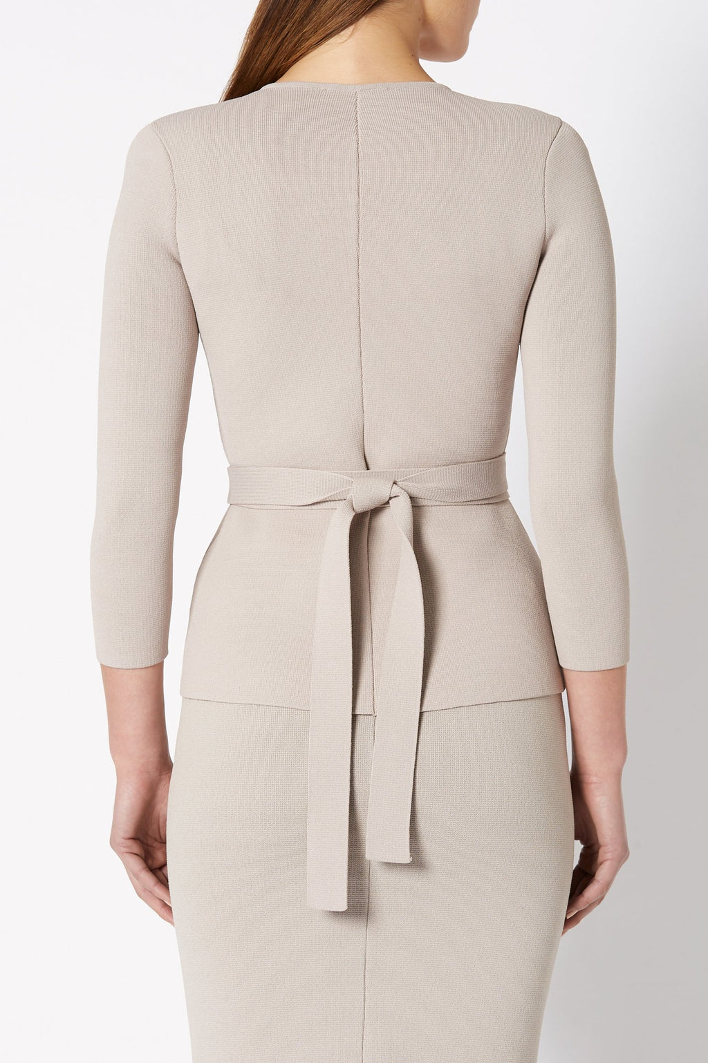 CREPE KNIT CURVED HEM JACKET