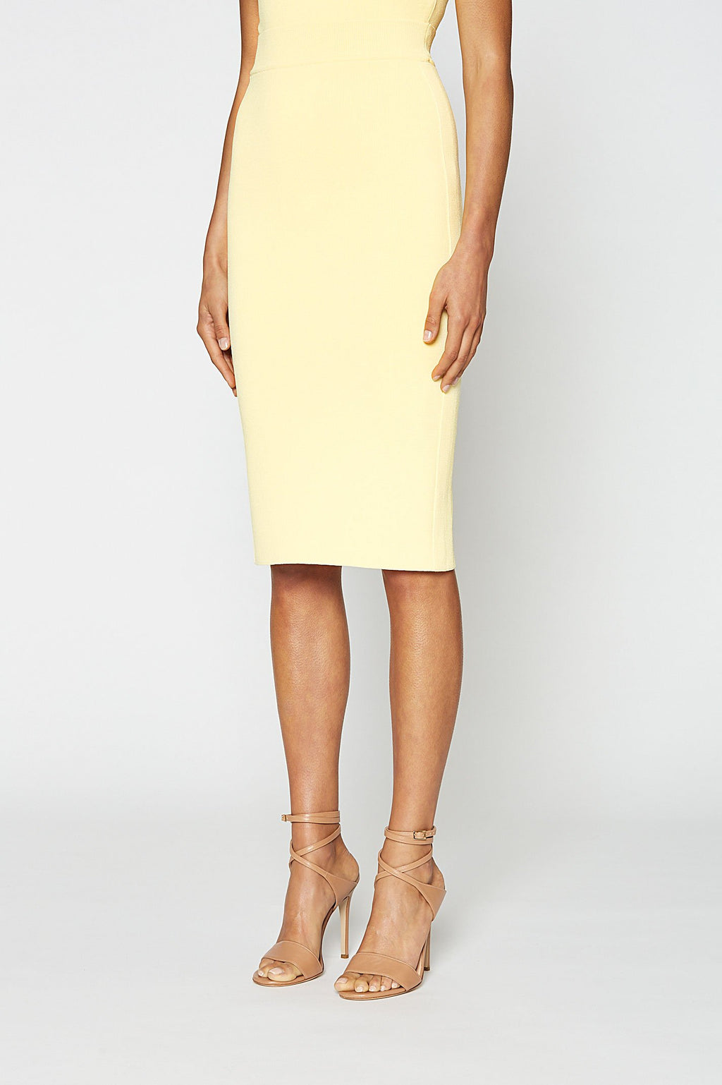 CREPE KNIT TUX SLIT BACK SKIRT