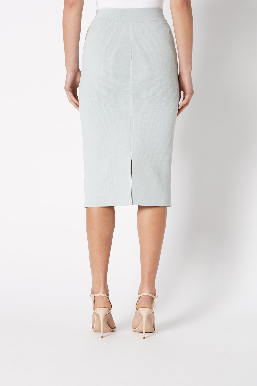 CREPE KNIT SLIT BACK SKIRT
