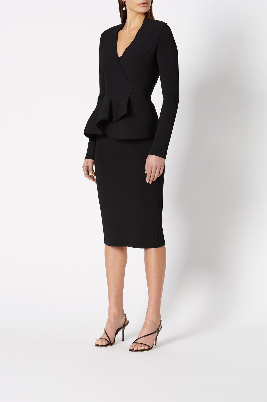 CREPE KNIT SLIT BACK SKIRT
