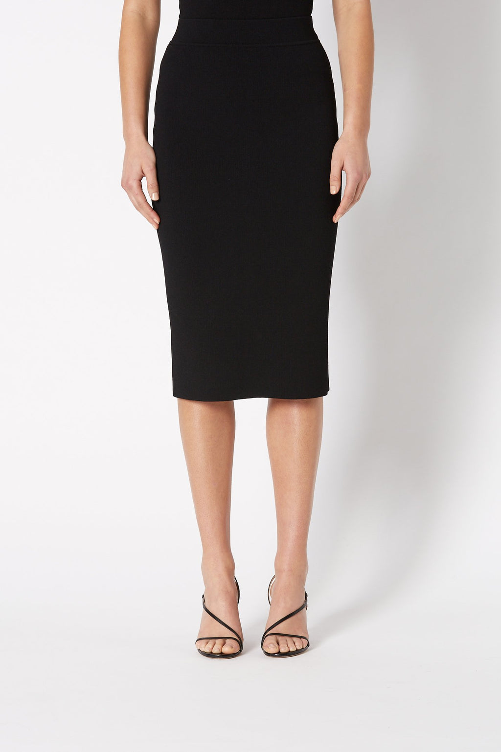 CREPE KNIT SLIT BACK SKIRT
